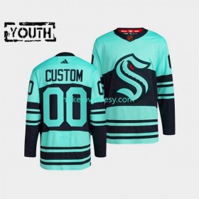 Dětské Hokejový Dres Seattle Kraken Personalizované Adidas 2022-2023 Reverse Retro Modrý Authentic